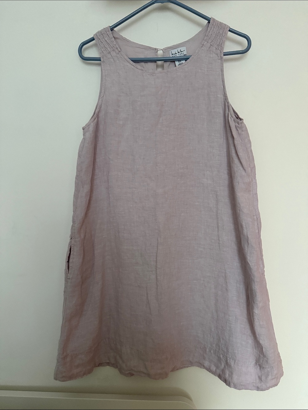 Nicole Miller Lightweight Blush Pink Linen dress